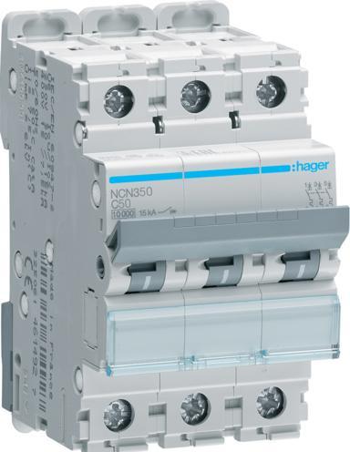 Produktbild Hager HAG NCN350 Leitungsschutzschalter 3P 10kA C-50A 3M