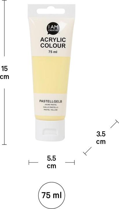 Actual product image I Am Creative Basic acrylic, water-based acrylic paint, 75 ml (75 ml)