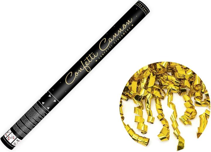 Actual product image Partydeco Confetti Cannon - 60cm - Metallic - Streamers - Gold (1 Piece)