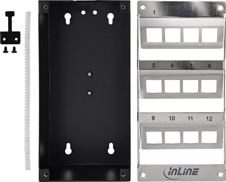 Actual product image InLine Keystone-Verteilerkasten 12-Port Cat.6A Wand-/Hutschinenmontage (Keystone module)