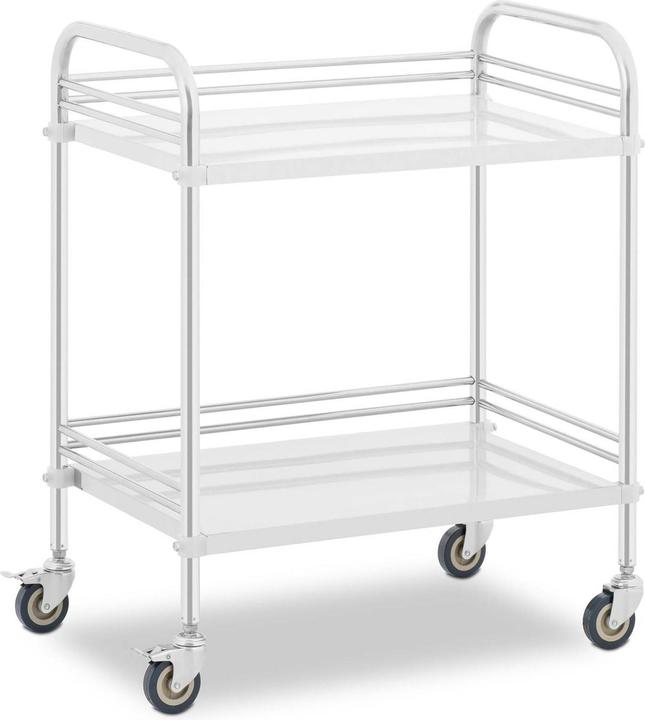 Produktbild Steinberg Laborwagen Edelstahl Aufbewahrungswagen Labor Rollwagen 2 Ablagen 20 kg Bremsen