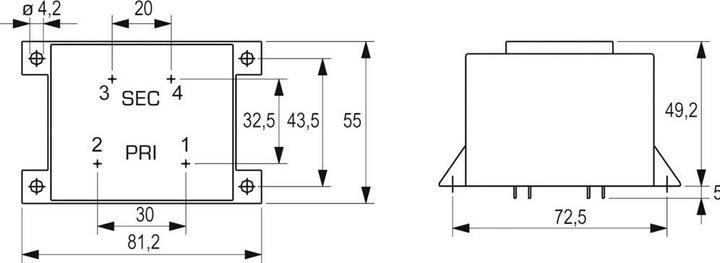 Produktbild Block Transformator PCB 25VA 1x12V