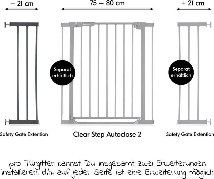 Productafbeelding Hauck Safety Gate Extension 21 cm Donkergrijs (21 cm)