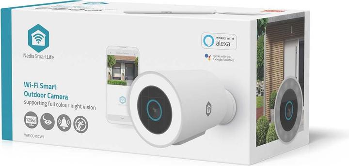 Image du produit Nedis SmartLife Aussenkamera | Wi-Fi | Spotlight | 3MP Full HD 1296p | IP65 | Cloud Storage (optional (1296p)
