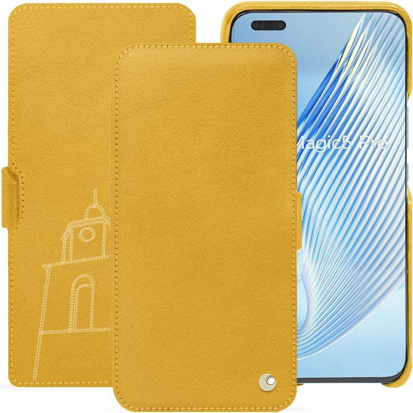 Noreve Lederschutzhülle horizontal (Honor Magic5 Pro), Smartphone Hülle, Orange