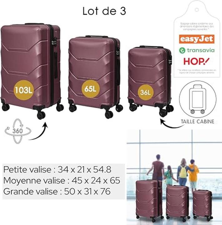 Immagine prodotto Jet Lag valigia london viola x3 36l 65l 103l (103 l)