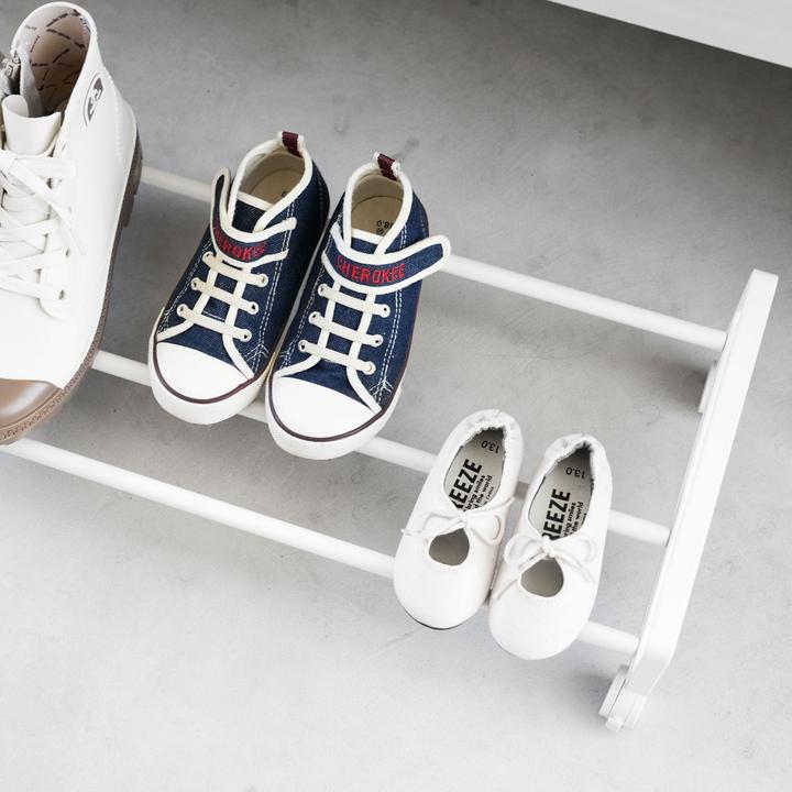 Actual product image Yamazaki Shoe rack with castors TOWER