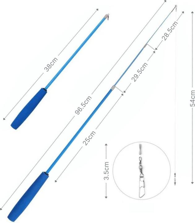 Immagine prodotto Hermex Canna da pesca per gatti con ciondolo di piume Giocattolo per gatti in peluche con bacchetta per (Giocattolo per gatti)