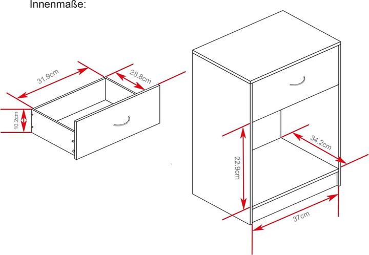 Produktbild HTI-Line Nachtschrank (40 x 50 x 35 cm)