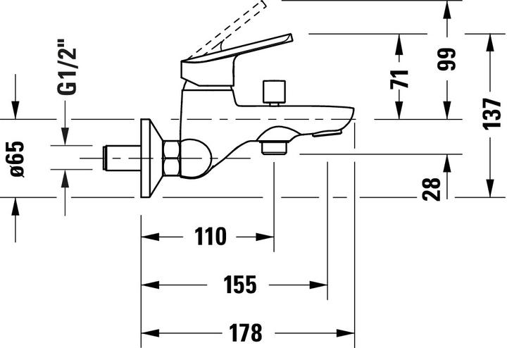 Voedingswaarden en ingrediënten Duravit Eéngreeps badkuip m. Nr. 1 opbouw chroom