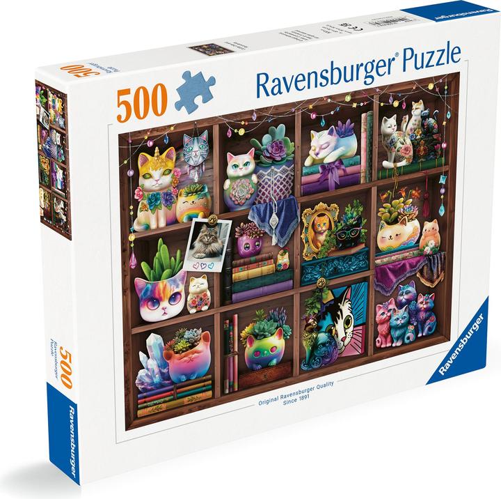 Produktbild Ravensburger Puzzle Cubby Cats And Succulents, 500 Teile. (500 Teile)