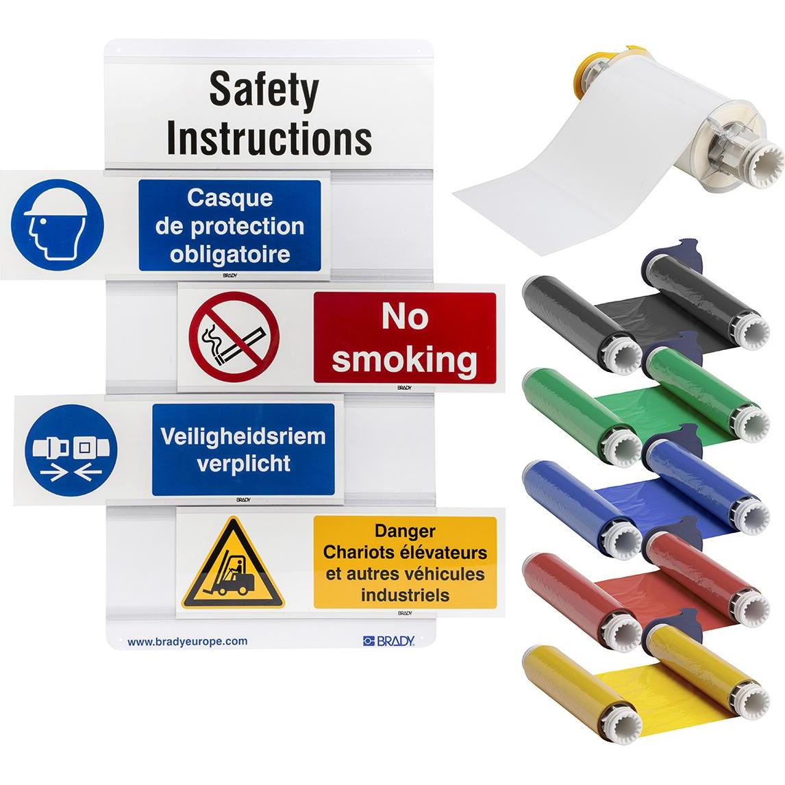 Brady, Rotolo di etichette, B85-RIGID SIGN-KIT, set per cartelli e pannelli stabili per la stampante BBP85 - VERSIONE 1 (1 set)