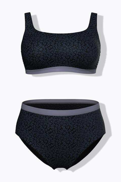 Actual product image Ulla Popken Tonal Leopard Print Bikini Set (58, 60)