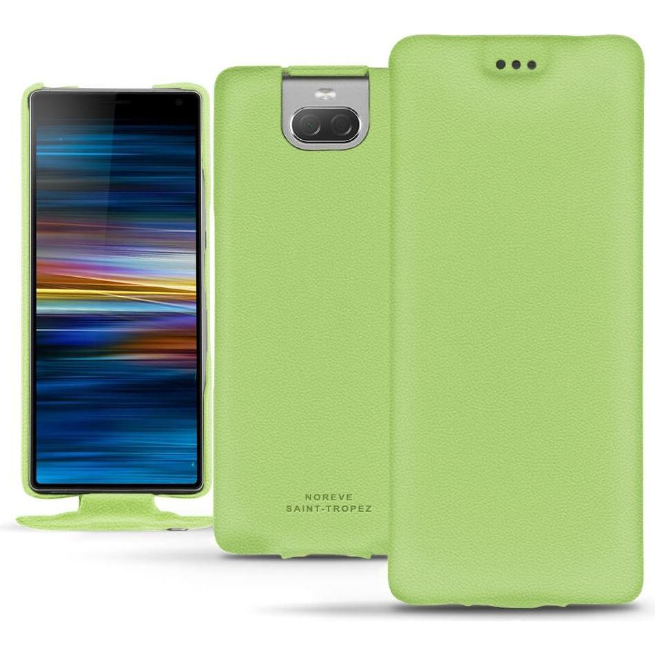 Noreve Lederschutzhülle vertikal (Sony Xperia 10 Plus), Smartphone Hülle, Grün