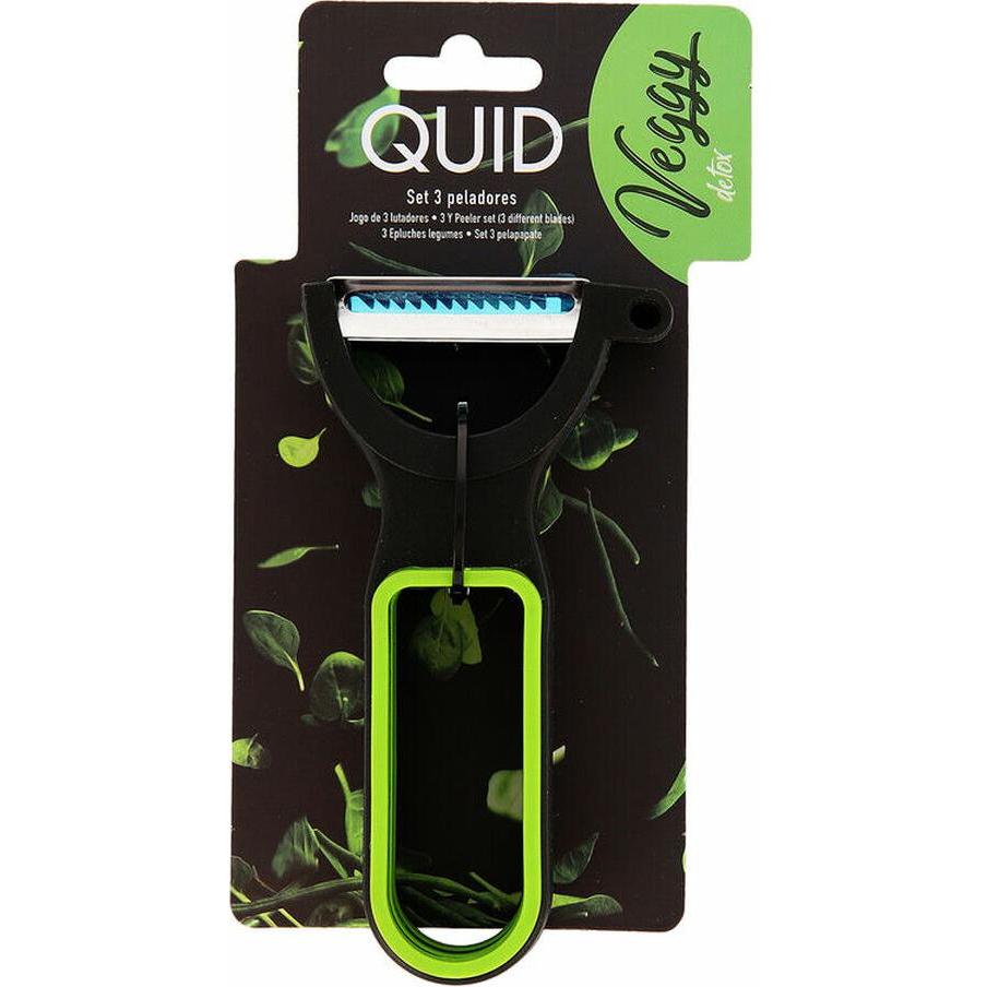 Quid Obst- und Gemüseschäler Veggy Metall grün (3 Stück) (19 x 10 x 5 cm) (46035649)