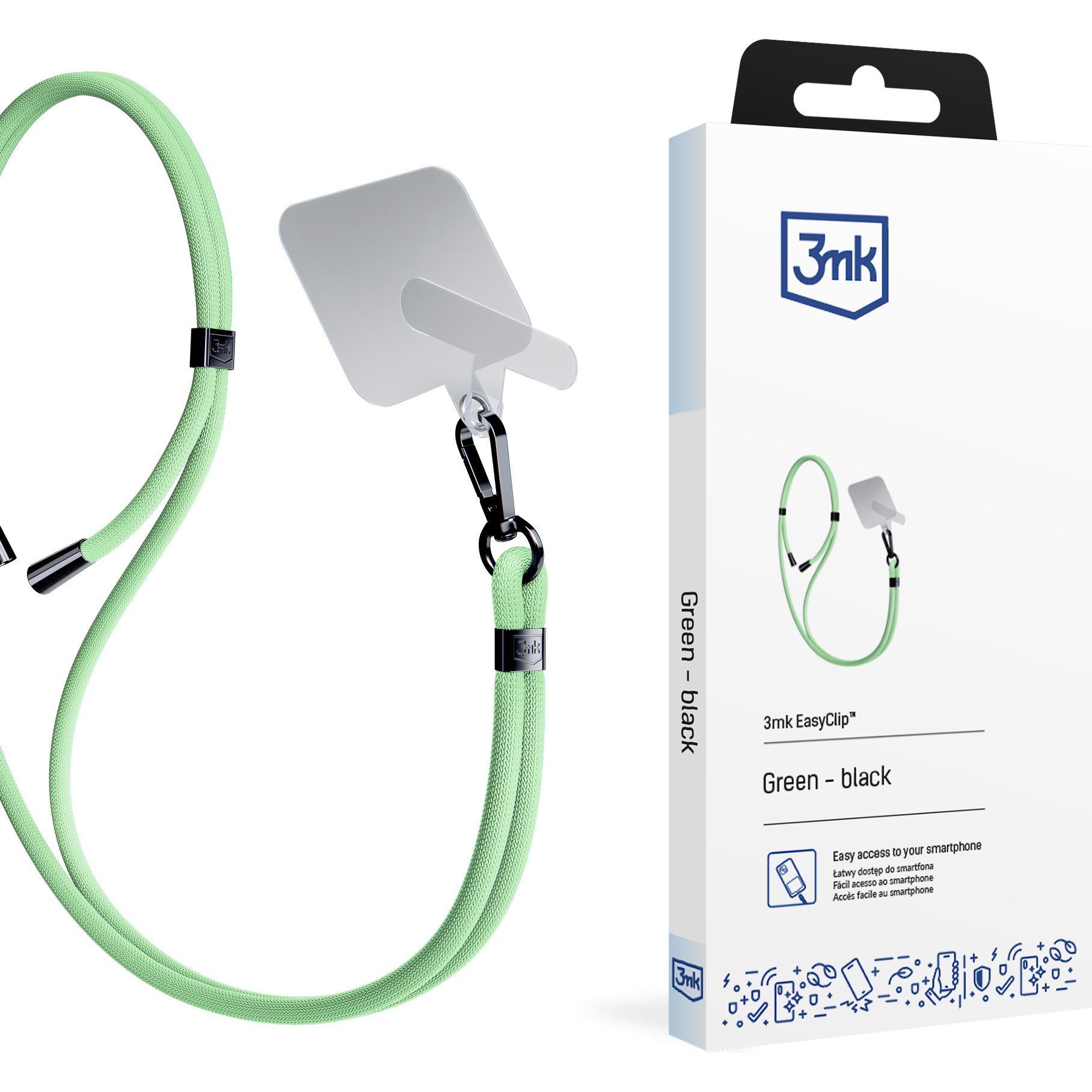 3MK EasyClip Green (black) Smycz do telefonu, Smartphone Halterung, Grün, Schwarz