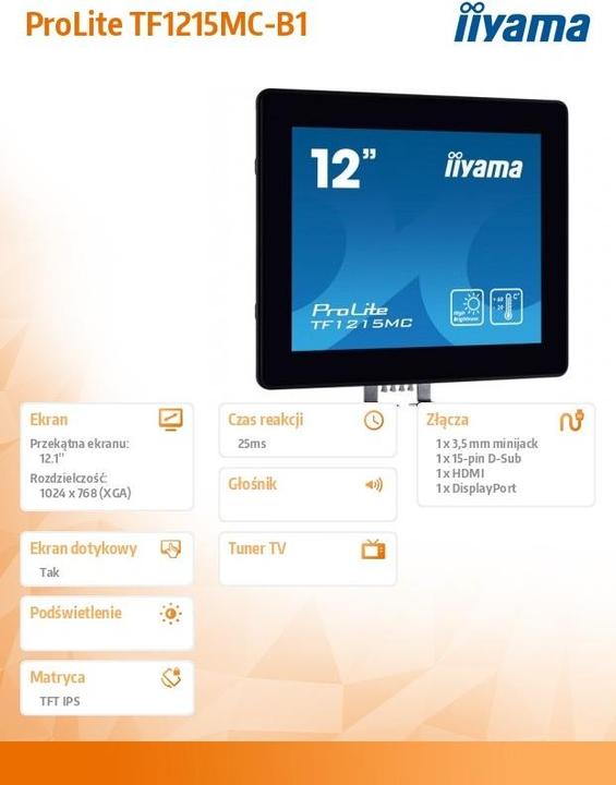 Produktbild iiyama TF1215MC-B1 (1024 x 768 Pixel, 12")