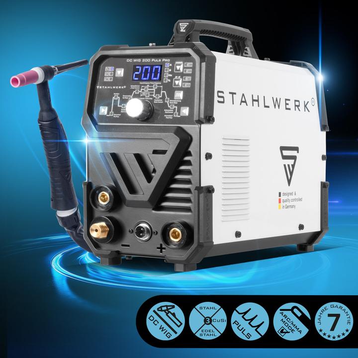 Actual product image Stahlwerk Combination welding machine DC TIG 200 Pulse Pro fully equipped 2 in 1