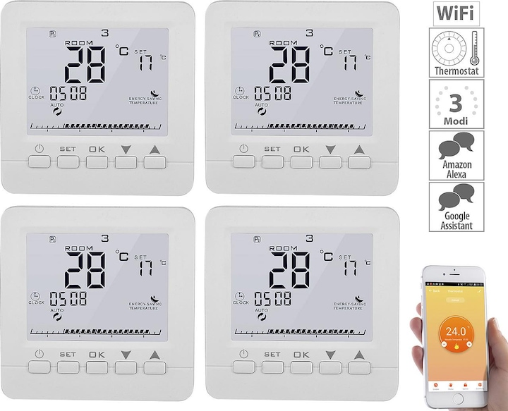 Produktbild Revolt 4er-Set WLAN-Thermostate für Fussbodenheizung