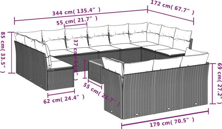 Produktbild vidaXL Garten Sofagarnitur