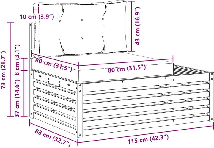 Produktbild vidaXL Outdoor-Sofa