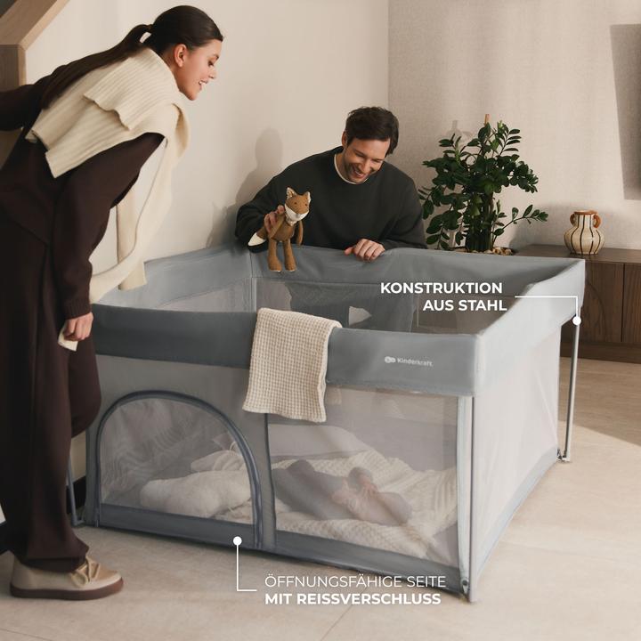 Produktbild KinderKraft playpen ZIKI grey (126.50 cm, 126.50 cm)
