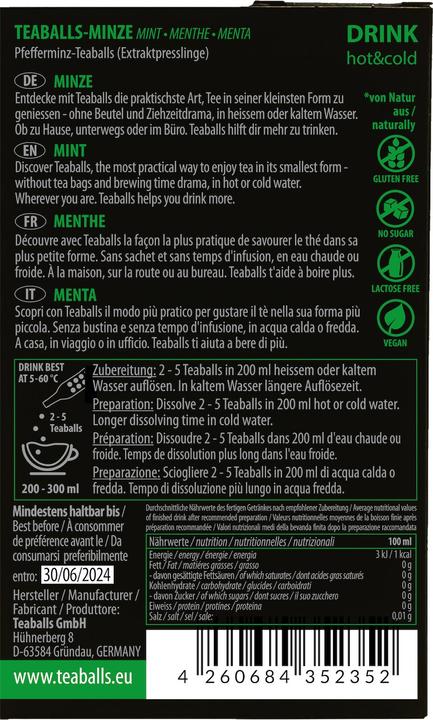 Actual product image Teaballs Mint Black Selection 30-75 cups (75 g)