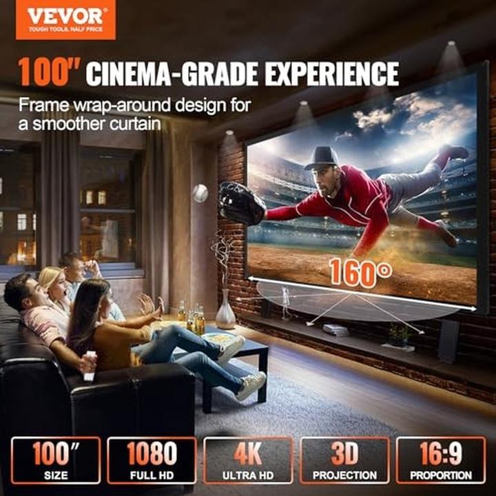 Actual product image Vevor Projector Screen Fixed Frame (100", 16:9)