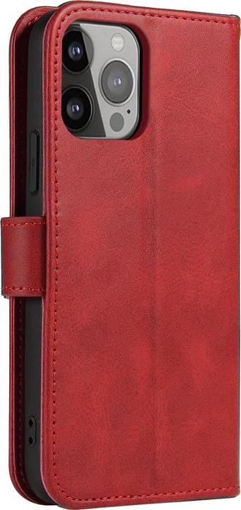 Actual product image Hurtel Wallet Case with Stand for iPhone 15 Pro Max Magnet Case - Red (Apple iPhone 15 Pro Max)