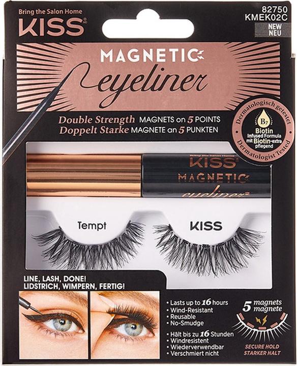 KISS My Face - Magnetic Eyeliner & Lash Kit - Magnetic False Eyelashes With Eyeliner 02 Tempt (Artificial eyelashes)