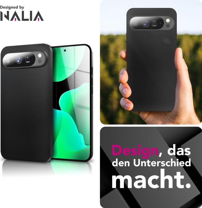 Produktbild Nalia Cover "Strider" - 1,28mm Dünne TPU Silikon Hülle Matt Schwarz mit Staubschutz - Ultra Slim Case (Google Pixel 10 Pro XL)