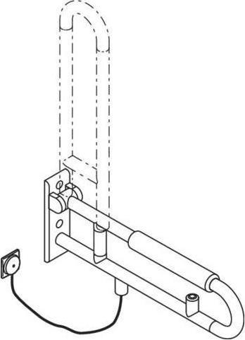 Productafbeelding Hewi Opklapbare steun gr. E-exec. SERIES 801 inbouwknop, met armkussen 700mm steengrijs (78 x 25.90 cm)