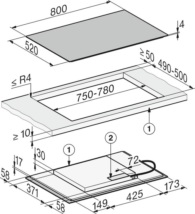 Produktbild Miele KM 8482 FL (80 cm, Induktionskochfeld)