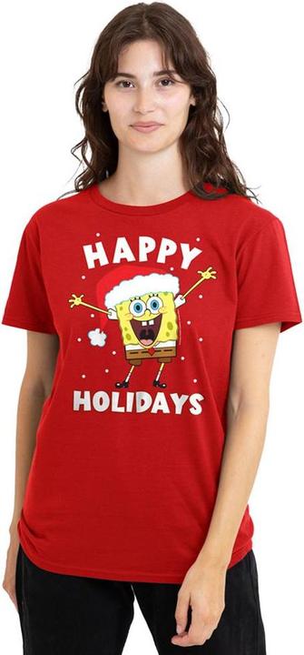 Produktbild Spongebob Squarepants Happy Holidays TShirt weihnachtliches Design (S)