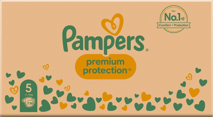 Immagine prodotto Pampers Protezione Premium (Dimensione 5, Pacco mensile, 136 Pezzo/i)