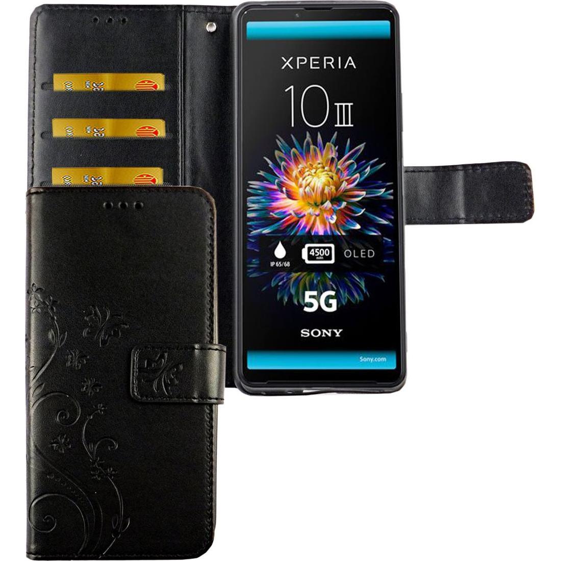 Thumbnail - König Design Handyhülle für Sony Xperia 10 III Case Cover Schutztasche Schutzhülle Bookstyle (Sony Xperia 10 III), Smart...