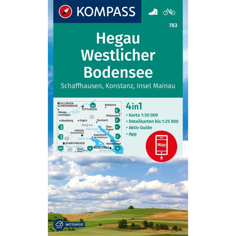 Wanderkarte 783 Hegau Westlicher Bodensee, Schaffhausen, Konstanz, Insel Mainau 1:5, Landkarte