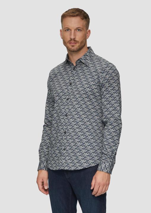 Immagine prodotto s.Oliver Hemd Slim Fit: Popeline-Hemd mit All-over-Print (L)