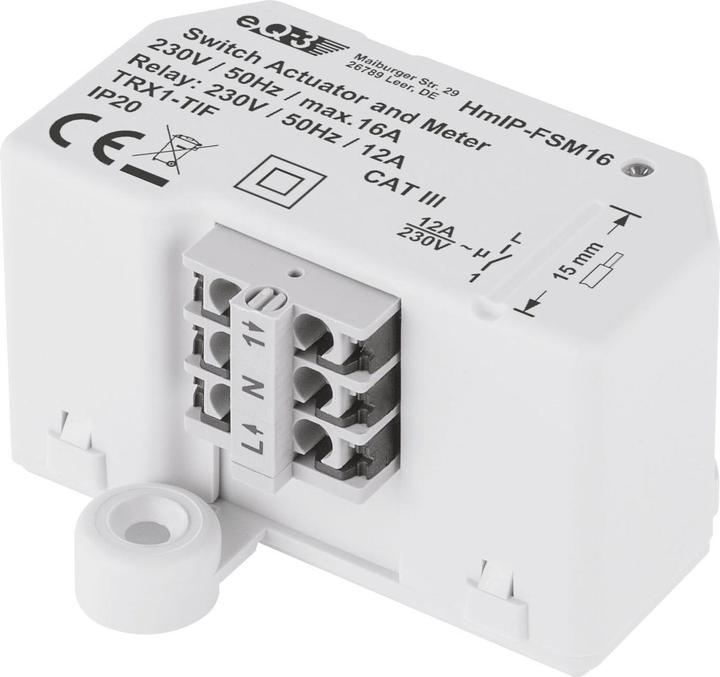 Actual product image Homematic IP Switch-measure-actuator,16 A,flush-mounted (Switch actuator)
