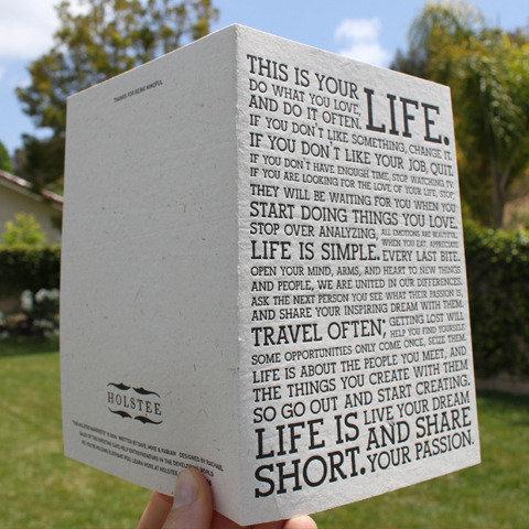 Produktbild Holstee Einzelkarte This Is Your Life 12.7x17.8cm