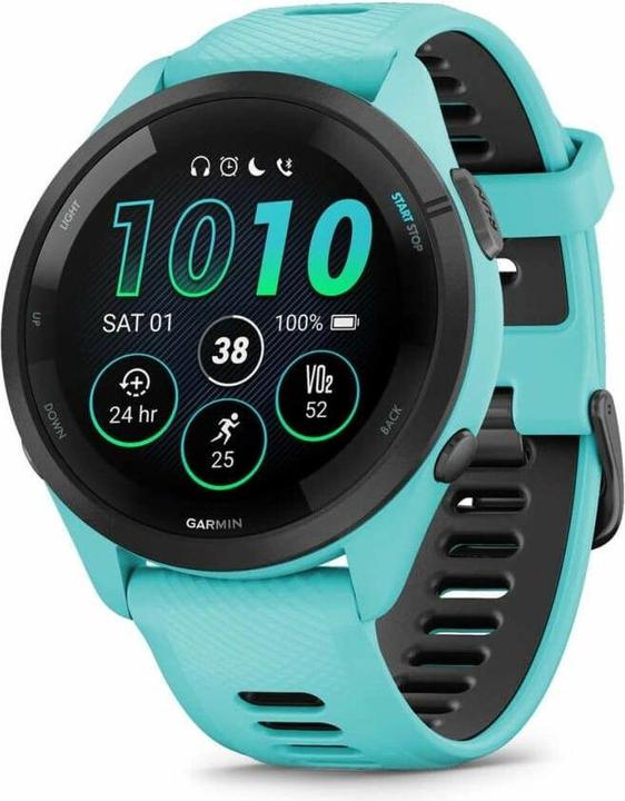 Garmin 010-02810-12 Forerunner 265 Music, Aqua (46 mm)