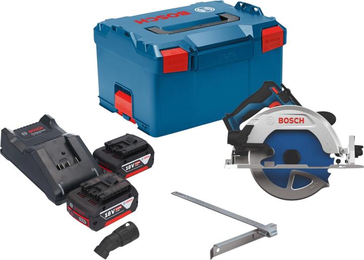 Produktbild Bosch Professional Bosch GKS 18V-68-2 Akku Kreissäge 18 V 190 mm Brushless + 2x Akku 5,0 Ah + Ladegerät + L-Boxx