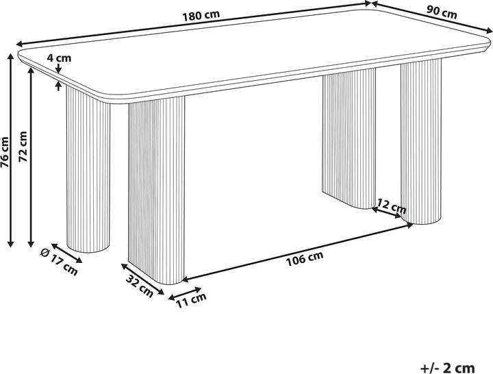 Actual product image Beliani Barroy (90 x 180 x 76 cm)