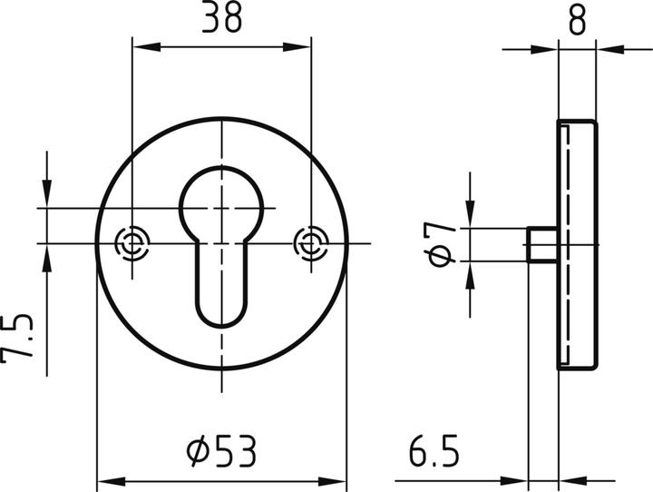 Produktbild Glutz Schl+AMMAvA-sselrosette 5380C (Türrosette)