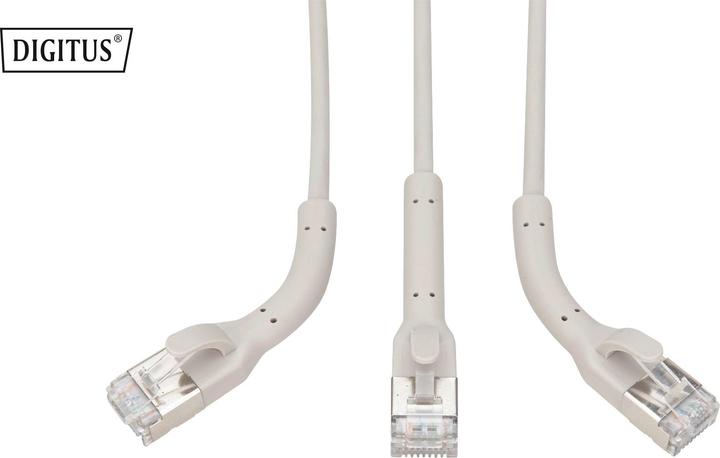 Produktbild Digitus CAT 6A F-FTP abwinkelbar Patchkabel, Ku,TPE-LSZH AWG 32/7, Länge 0,3 m, Grau (CAT6a, 0.30 m)