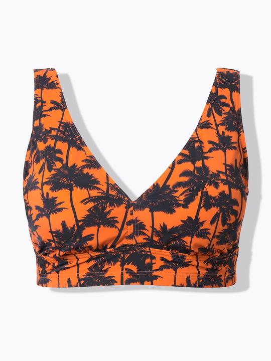 Studio Untold Haut de bikini avec bonnets souples, imprimé palmiers