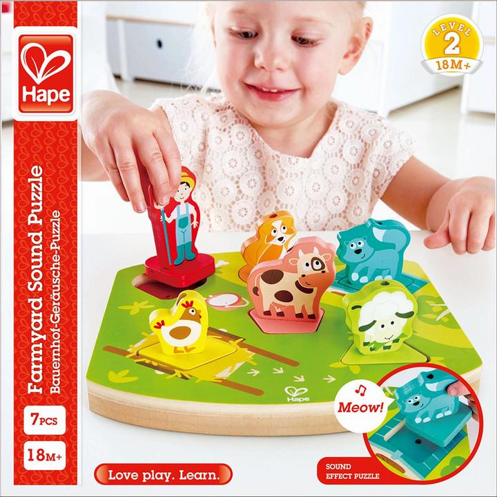 Produktbild Hape Bauernhof-Geräusche-Puzzle (6 Teile)