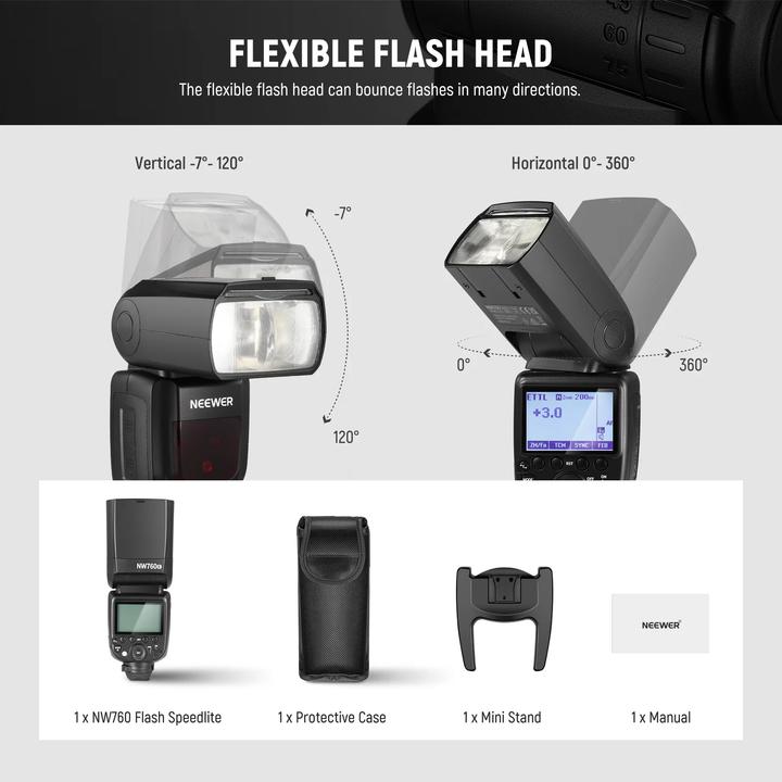 Actual product image Neewer NW760-C TTL Flash Speedlite (Plug-on flash, Canon)