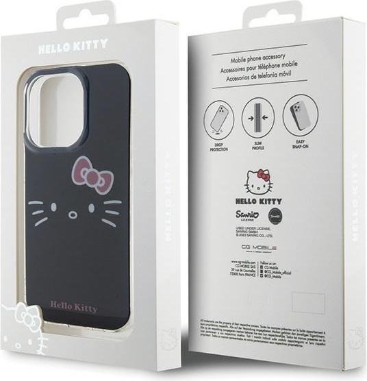 Actual product image Hello Kitty HKHCP14LHKHLK iPhone 14 Pro 6.1" czarny/black hardcase IML Kitty Face (Apple iPhone 14 Pro)