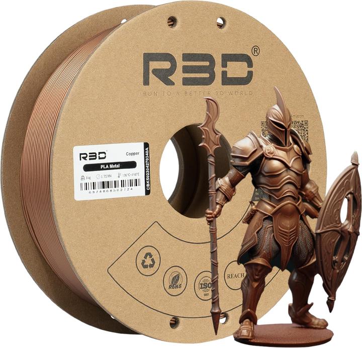 Immagine prodotto R3D Filamento PLA metallo rame 1,75 mm 1 kg (PLA, 1.75 mm, 1000 g, Rame)